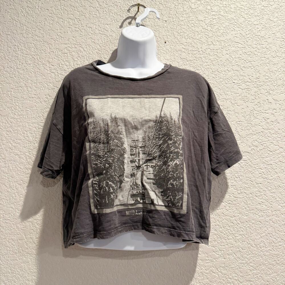 aerie | oversized cropped graphic women’s short sleeve top sz S